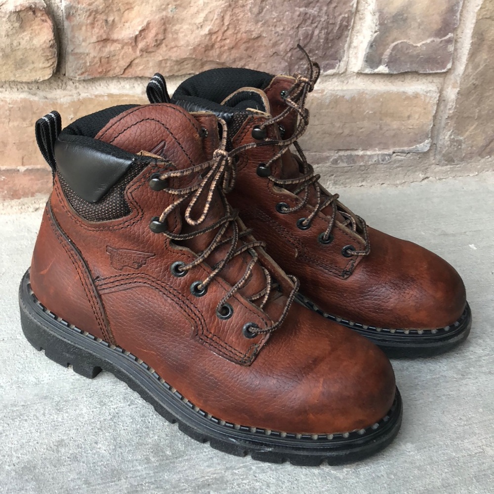 Red Wing Womens Work BOOTS Brown Steel Toe Size 6